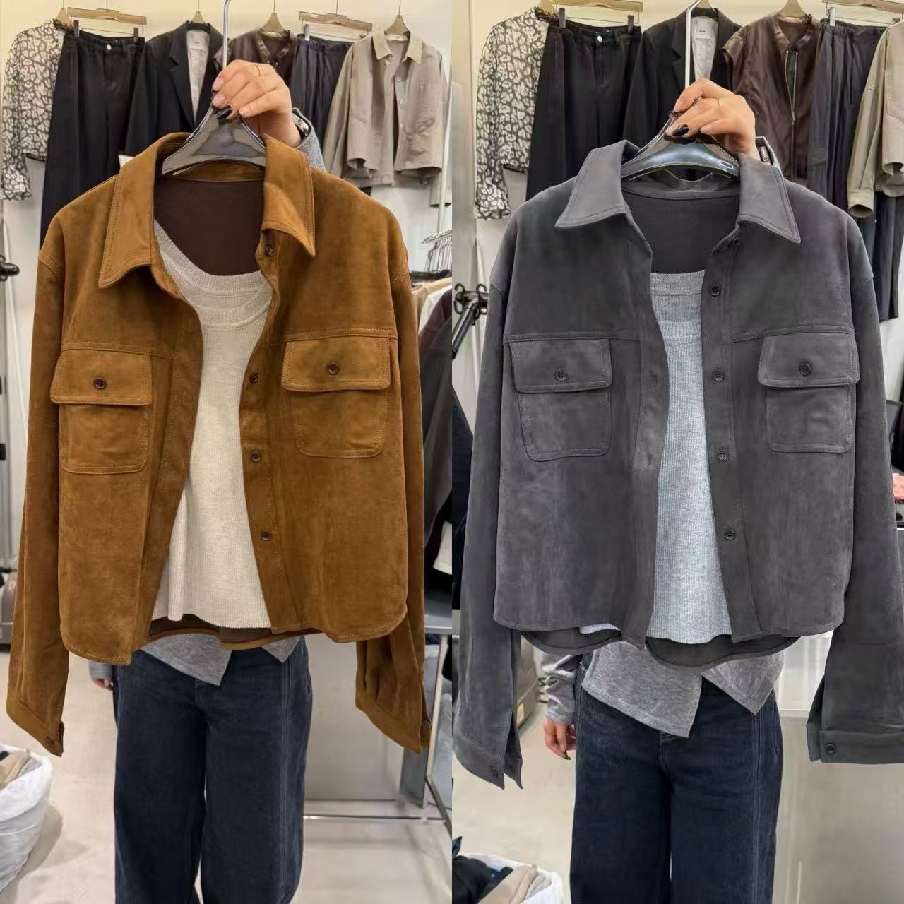 1L5407 仿麂皮口袋恤衫 *特價* (優惠碼同充值購物金不適用)