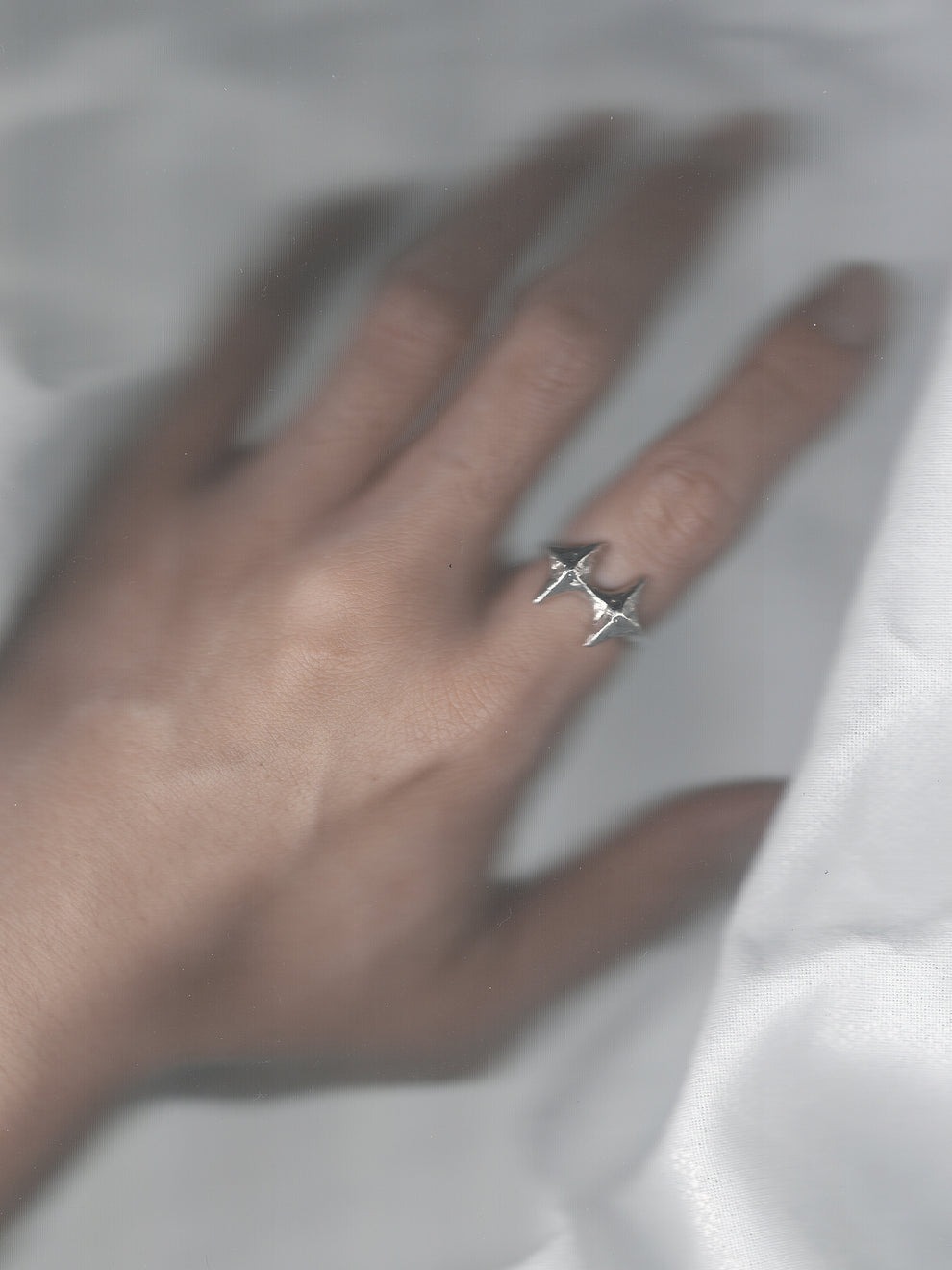 PROJ-ORNMNT 雙星銀線戒