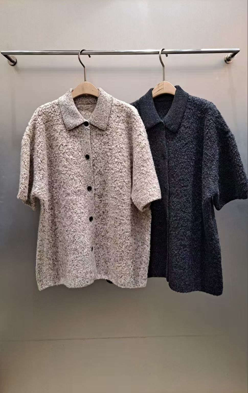 1L5420 粒粒毛反領鈕扣上衣 *特價* (優惠碼同充值購物金不適用)