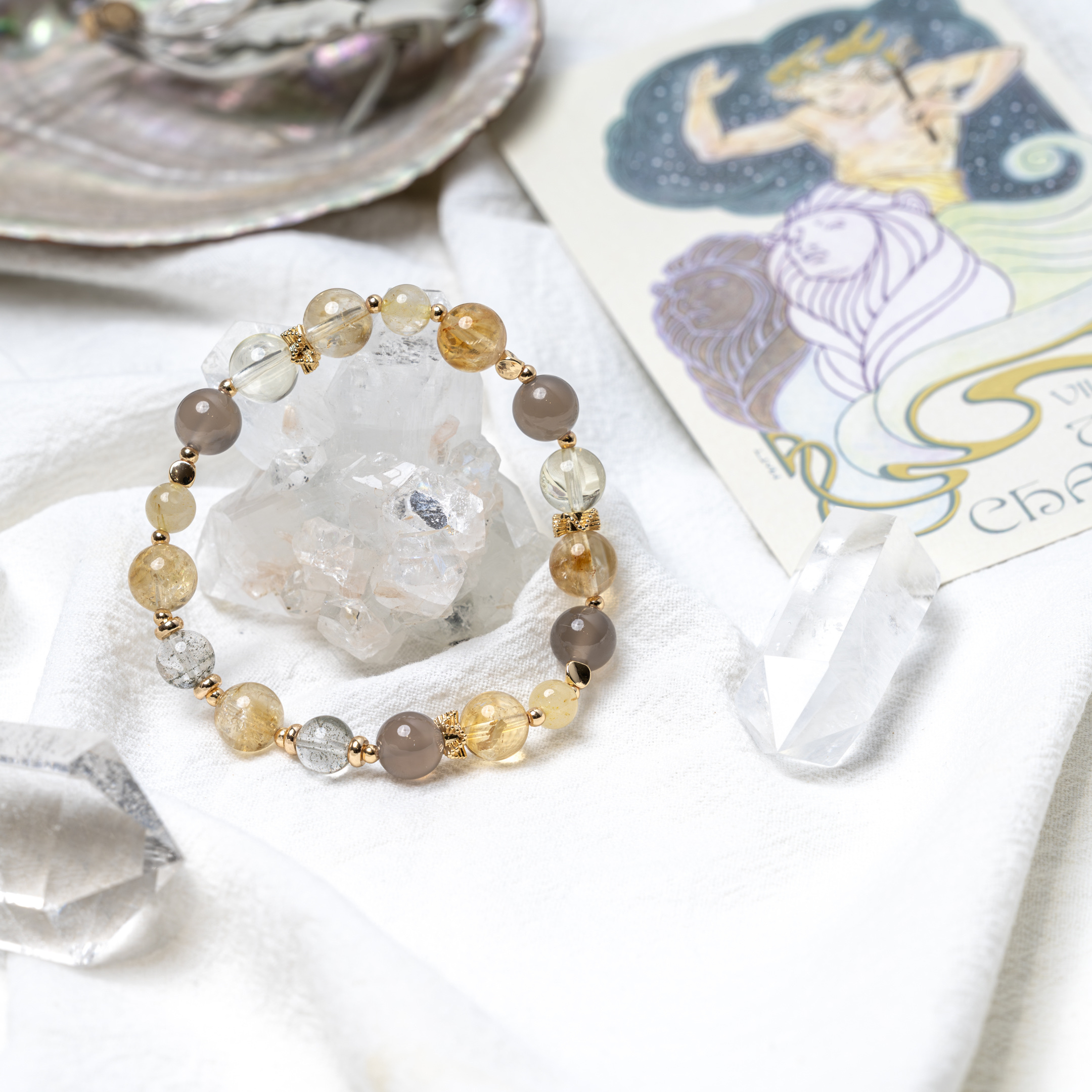 戰車之年｜行動、財富、突破｜黃塔晶·黃水晶·灰瑪瑙·綠幽靈·金髮晶