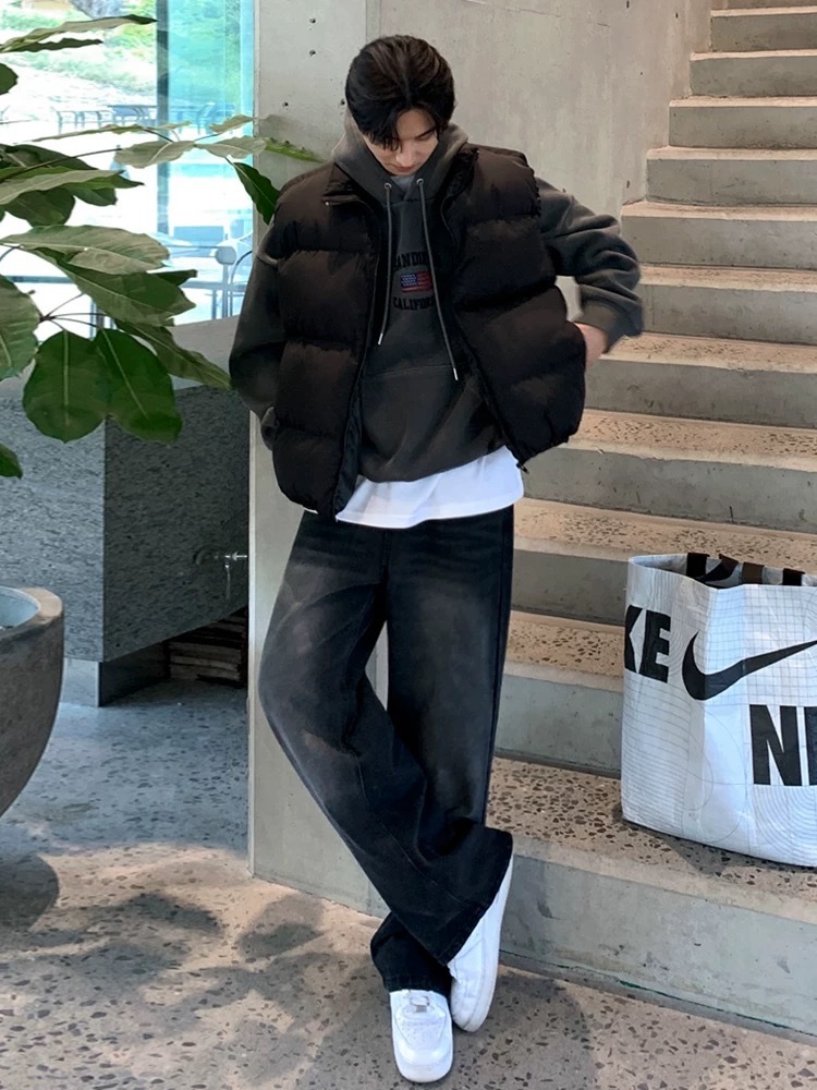 SIMPLEACTION 復古水洗中腰直筒牛仔褲