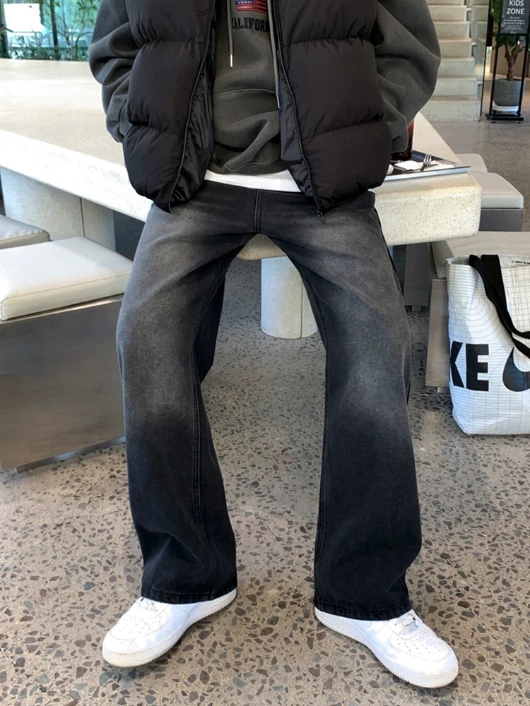 SIMPLEACTION 復古水洗中腰直筒牛仔褲