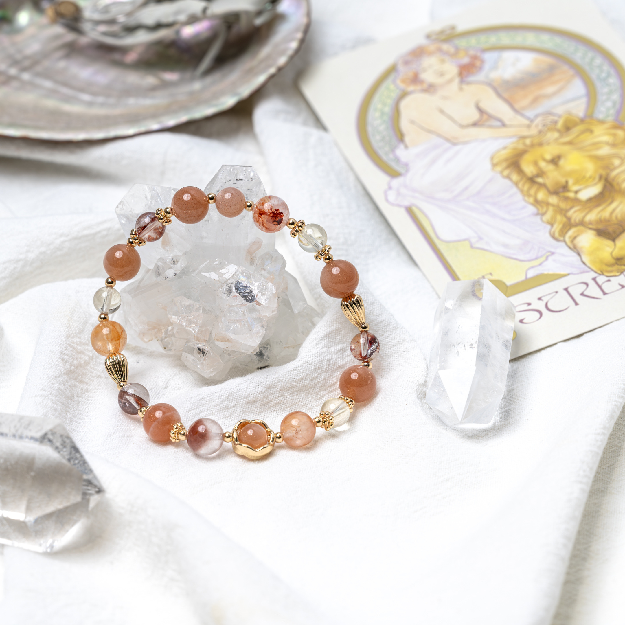 力量之年｜勇氣、安全感、韌性｜太陽石·金字塔紅幽·紅膠花·黃水晶