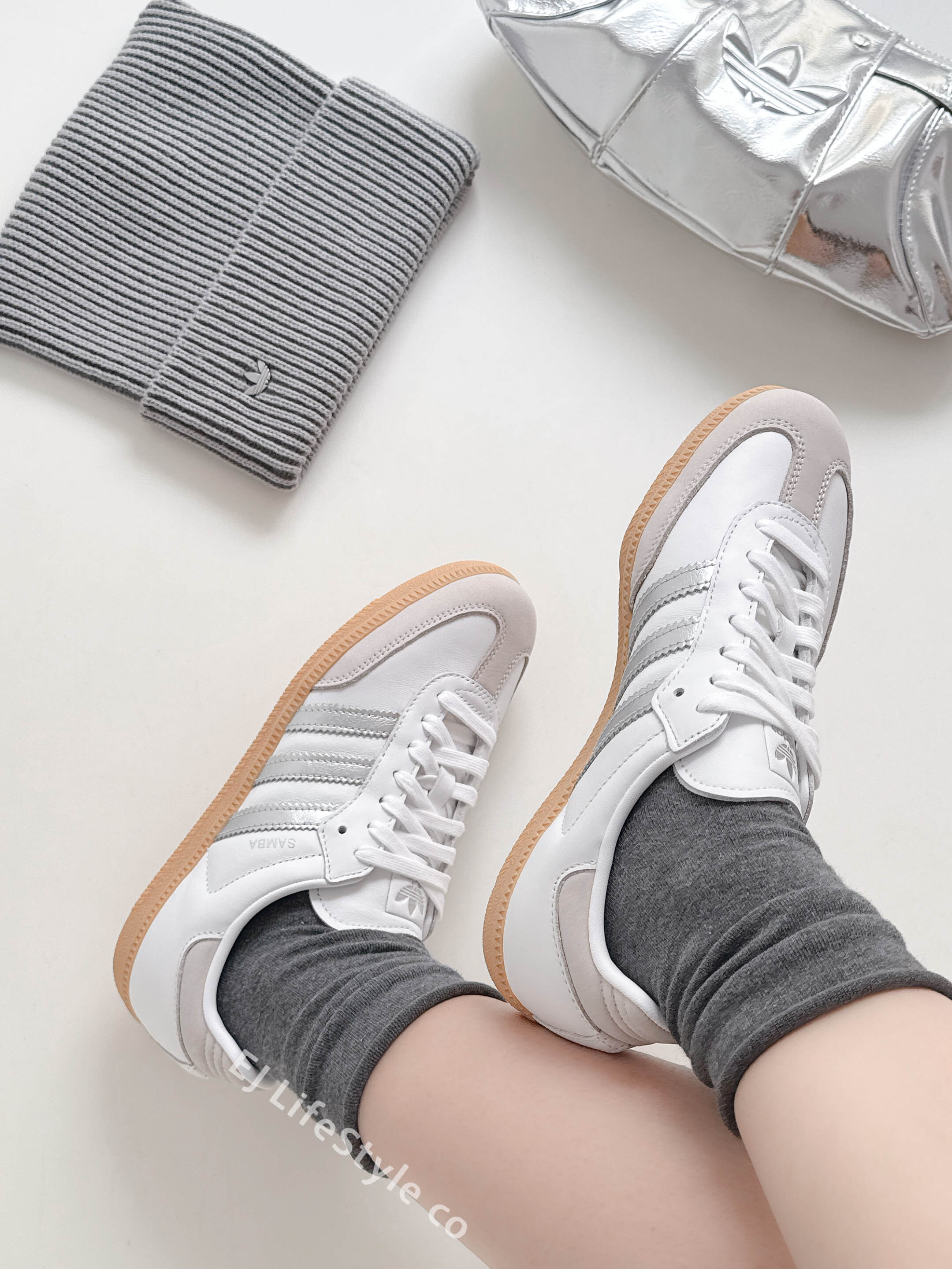 ADIDAS SAMBA OG 白銀奶油 米色 白色 焦糖底 女鞋  JI2725 / 現貨