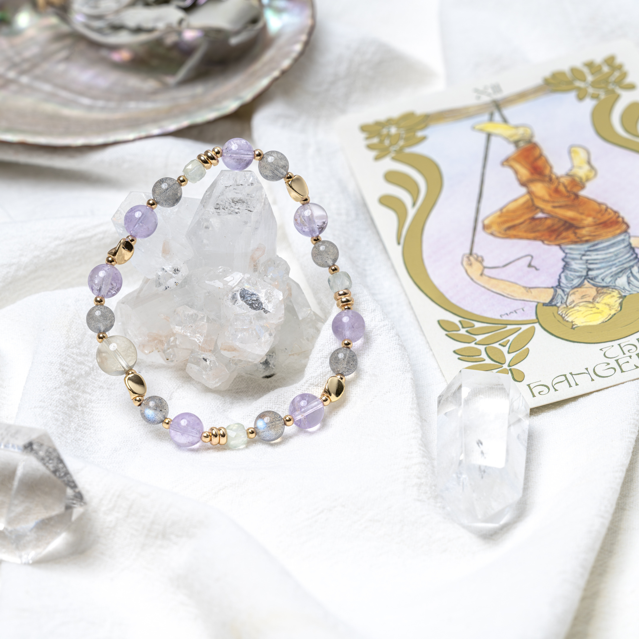 倒吊人之年｜智慧、心境轉換、平靜｜葡萄石·黃水晶·紫水晶·拉長石