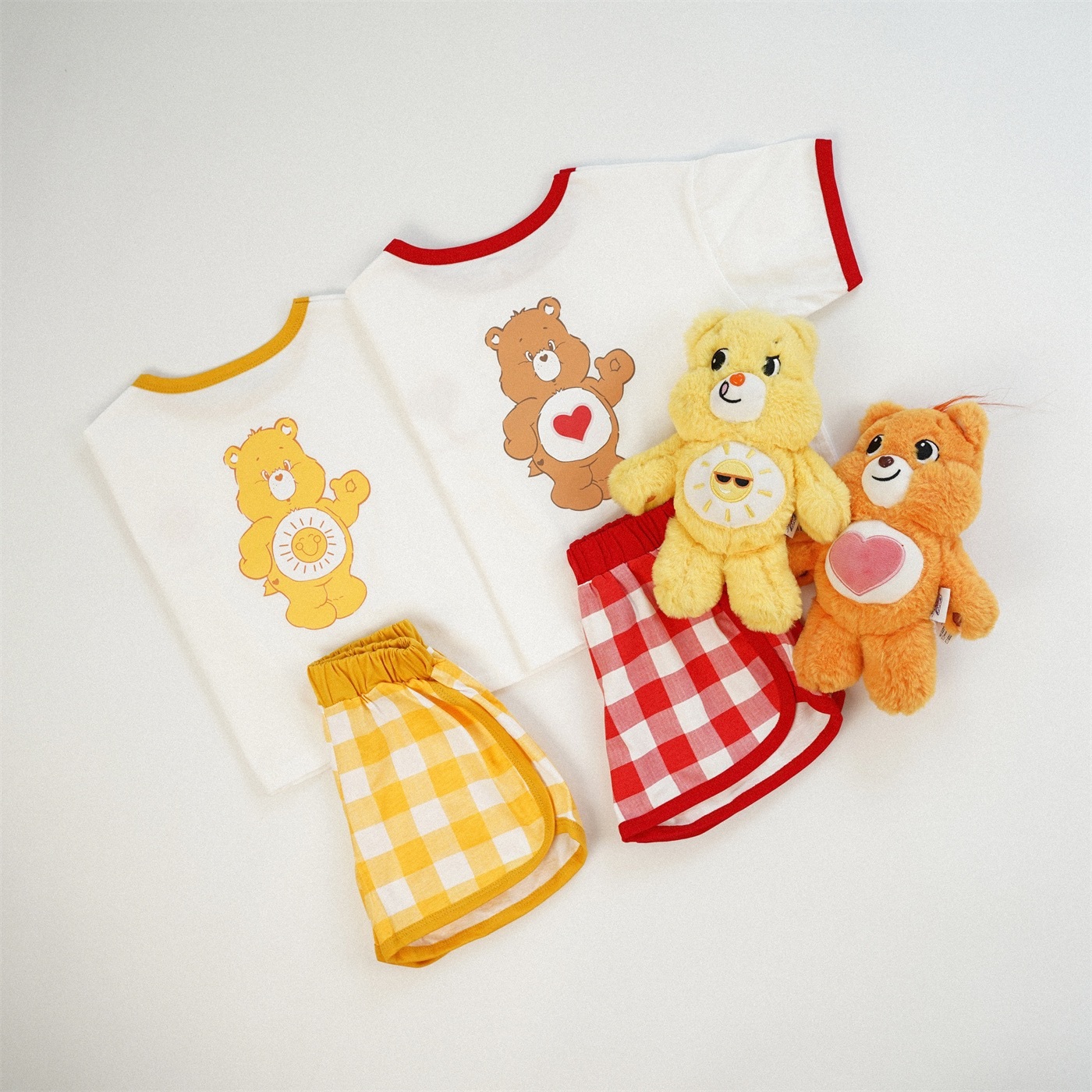 可愛熊熊格子褲套裝