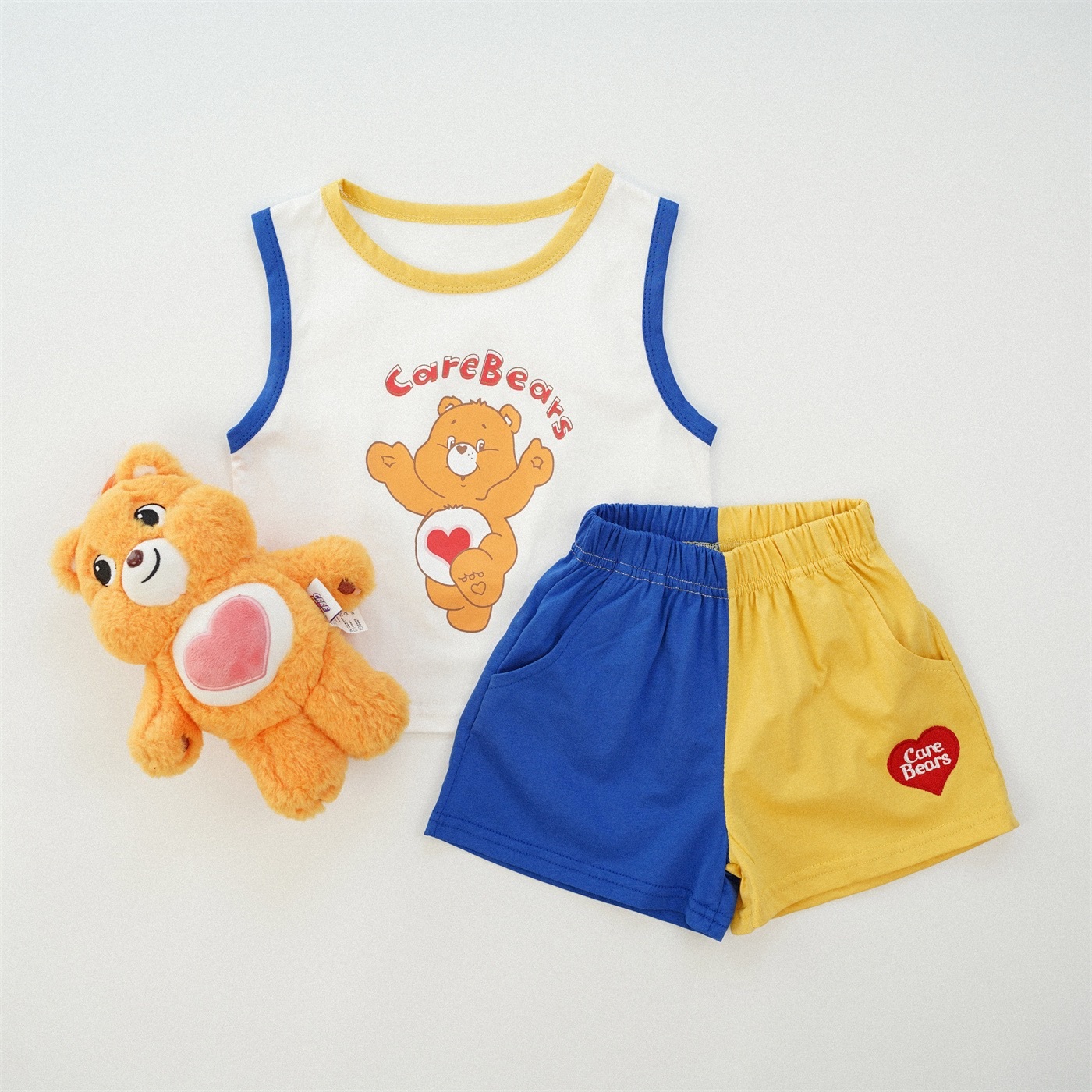 拼色熊熊背心套裝