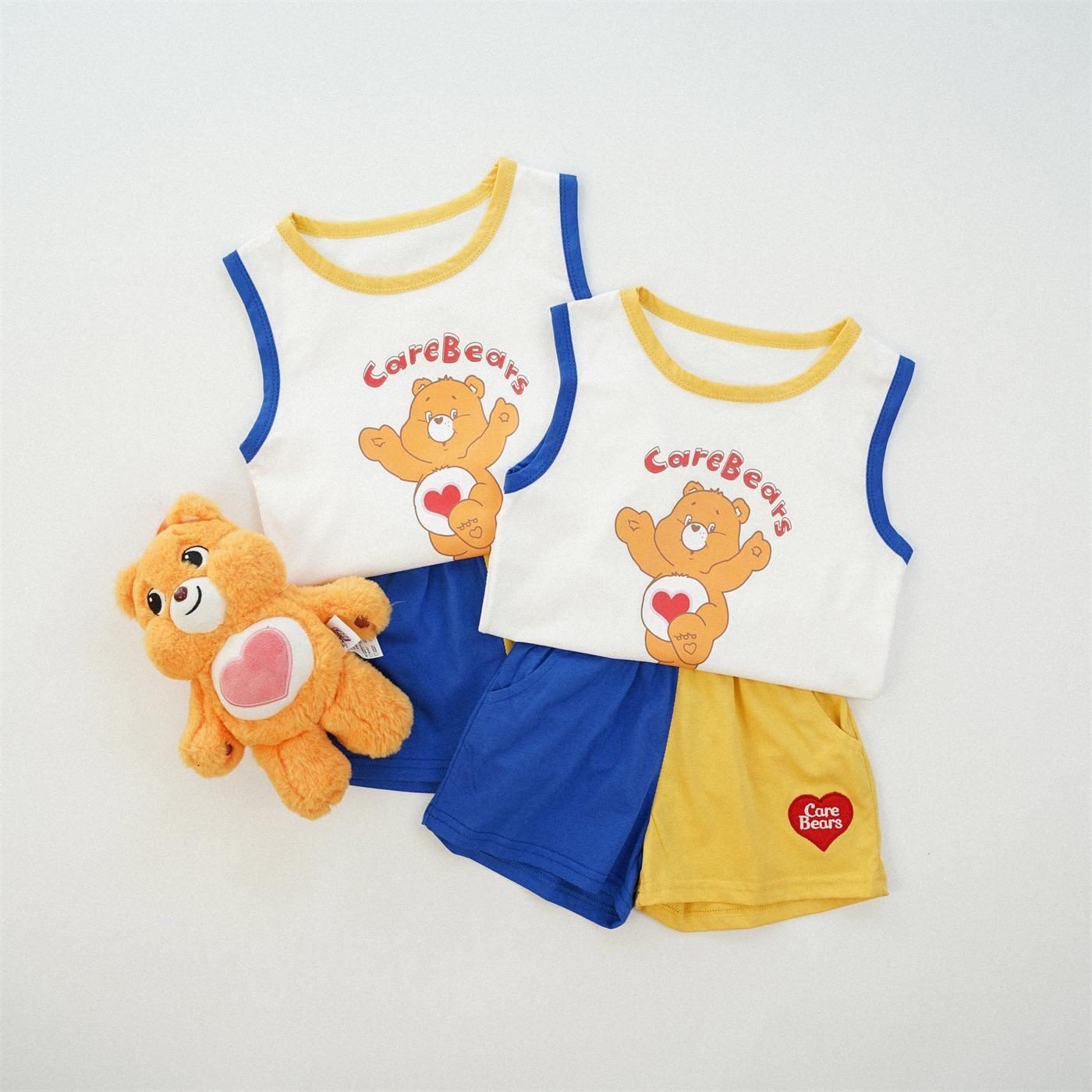 拼色熊熊背心套裝