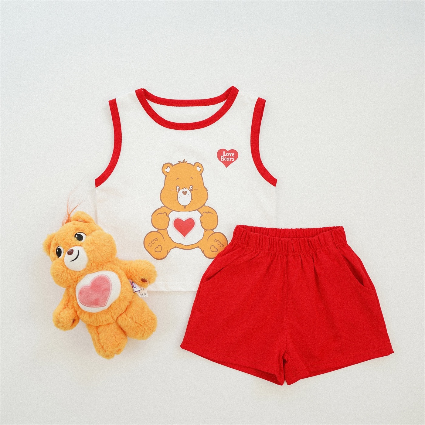 三色果凍色熊熊背心套裝