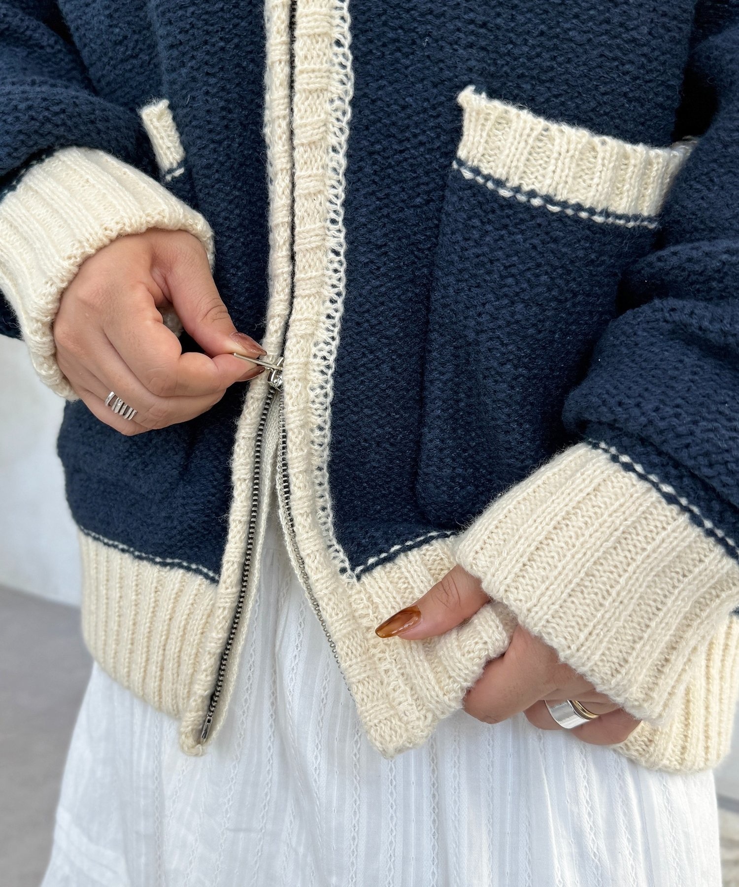 CPCM / floral jacquard cardigan