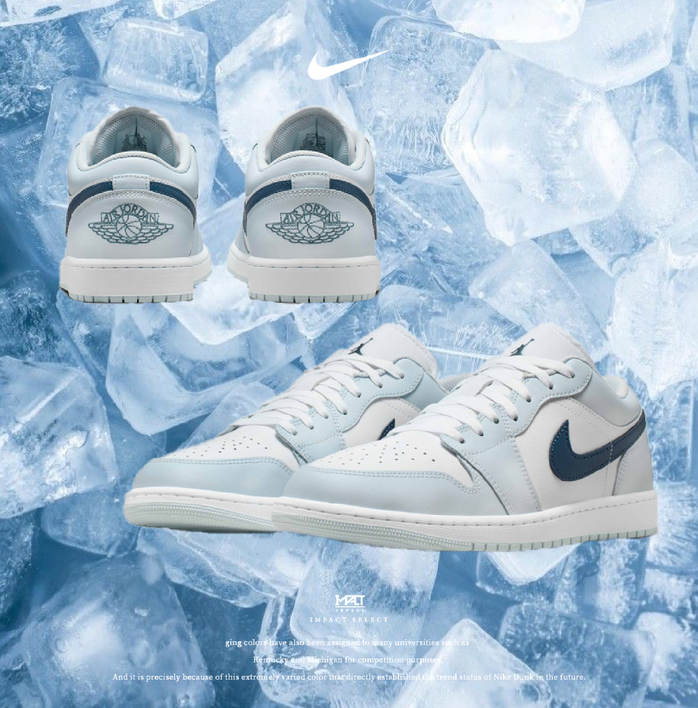 Nike Air Jordan 1 AJ1 Low 冰川藍 淺藍 男款 553558-400