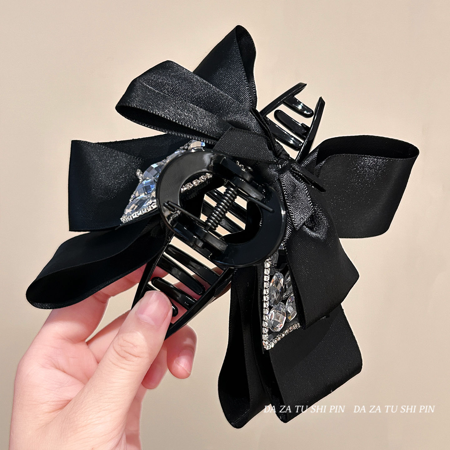 Korean Multi-Layer Rhinestone Bow Hair Claw