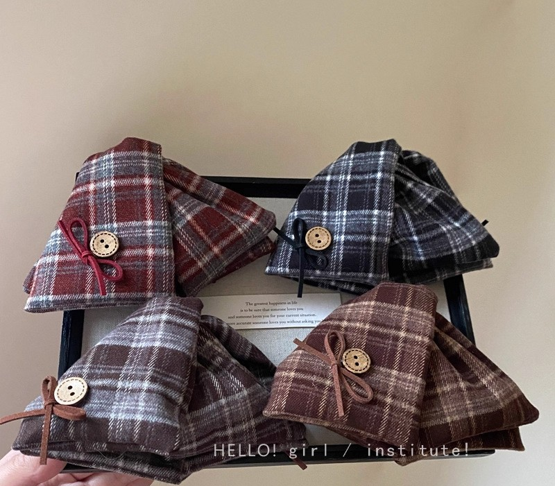 Vintage Large Polka Dot & Plaid Hair Claw