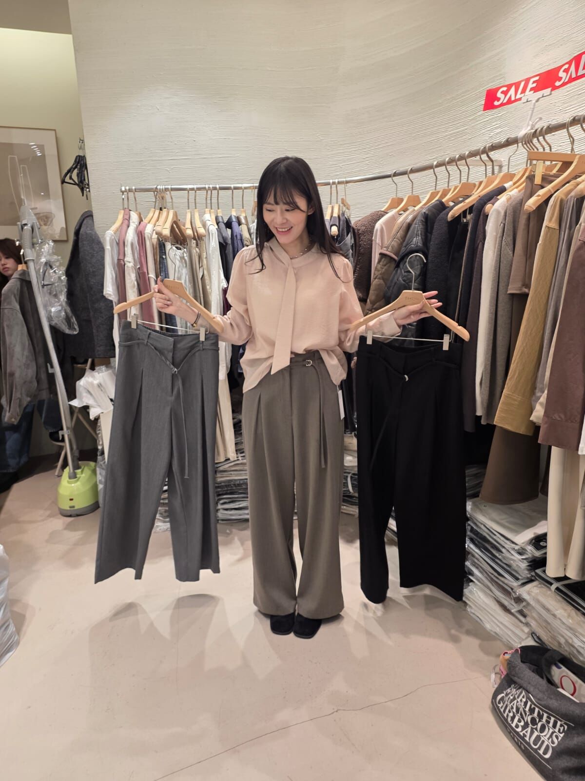 2B5424 幼帶後橡筋壓摺西褲 *特價* (優惠碼同充值購物金不適用)