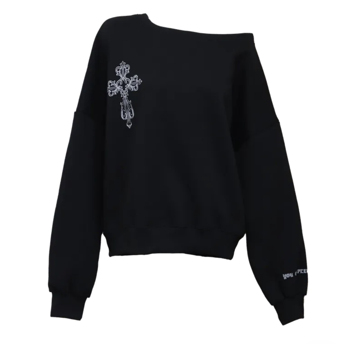 ❥現貨 微辣斜肩十字架大學Ｔ