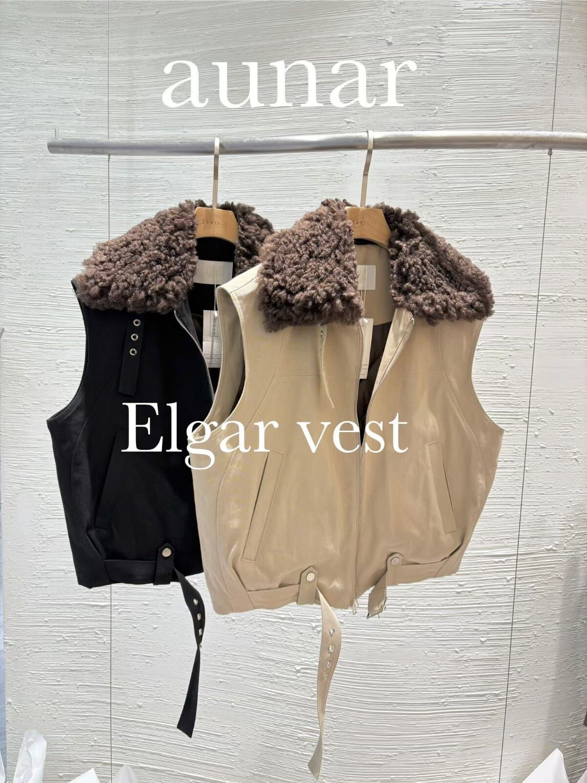 2B5427 毛毛反領背心外套 *特價* (優惠碼同充值購物金不適用)