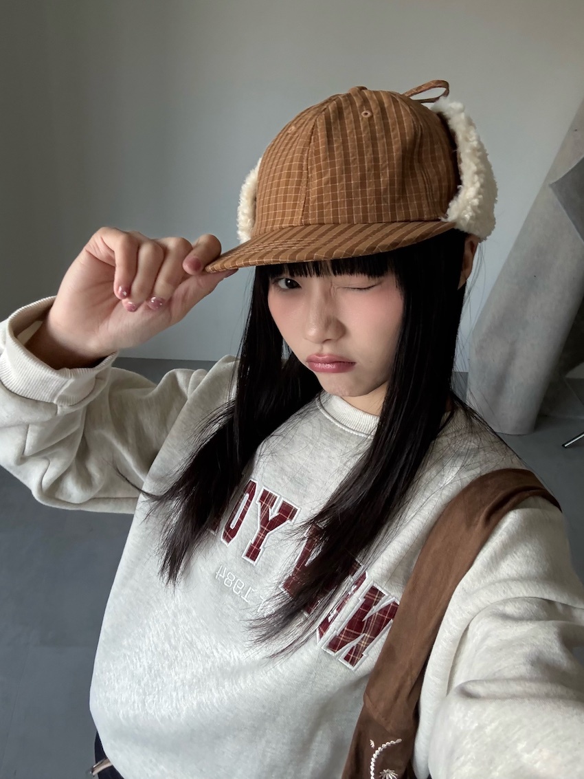 2way plaid sherpa flight five-panel cap