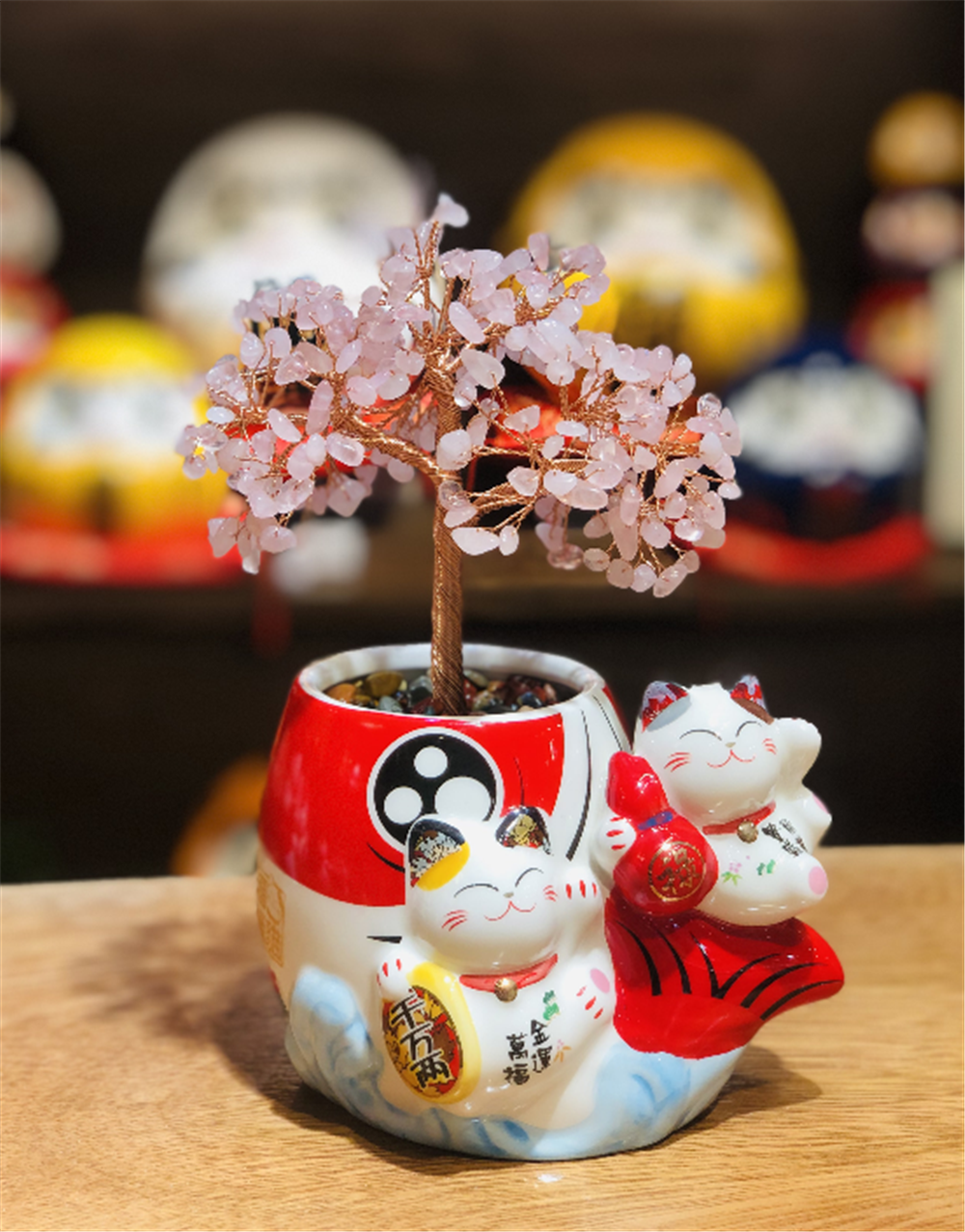 0119gz319-招財貓-錦鯉•粉水晶（B5）