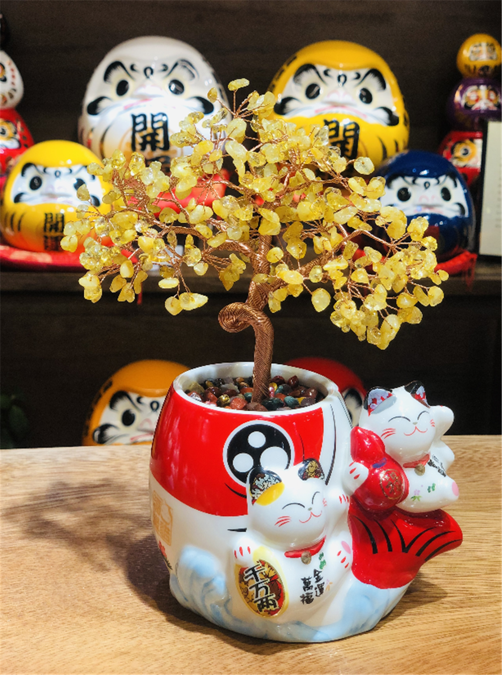 0119gz320-招財貓-錦鯉•黃水晶（B6）