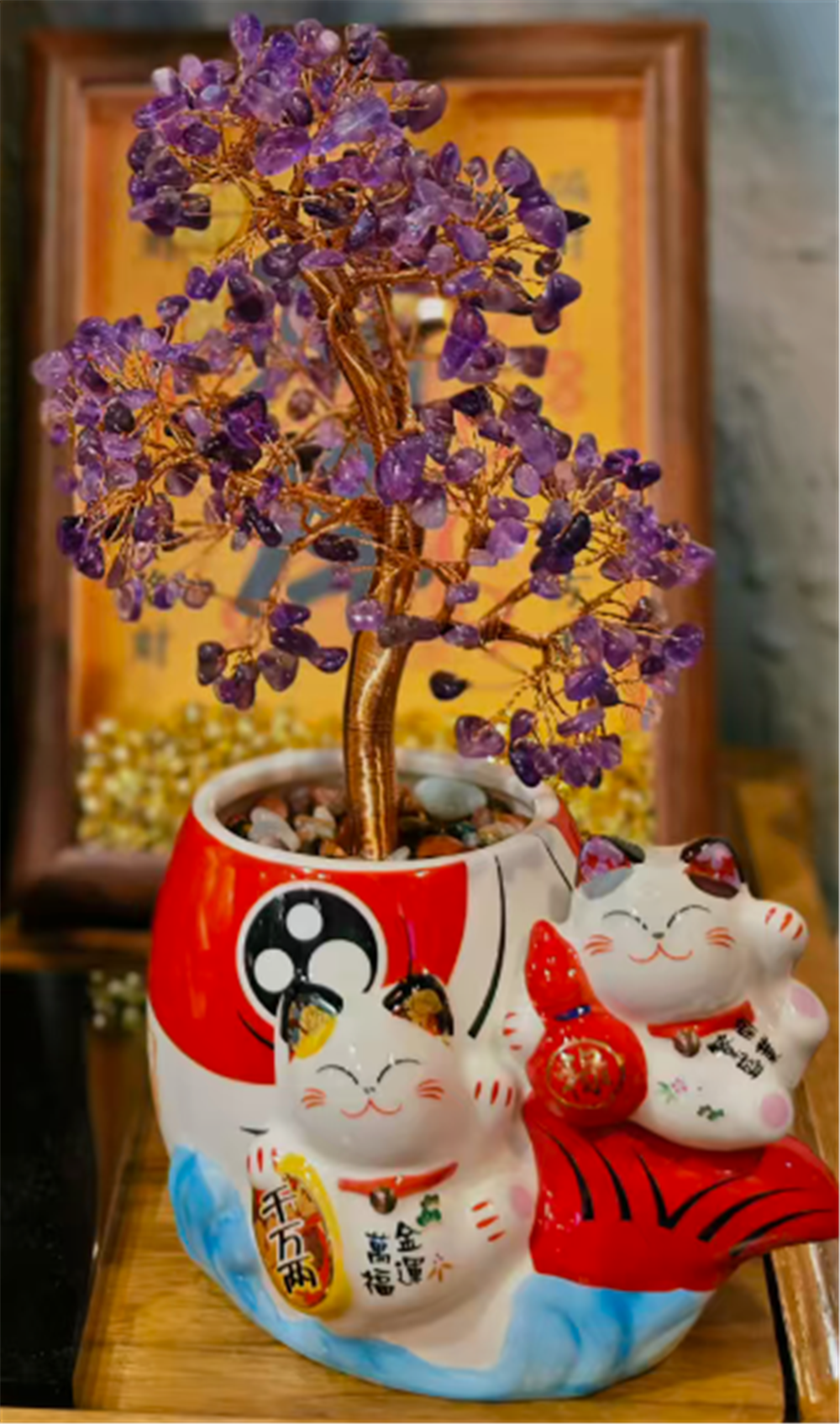 0119gz321-招財貓-錦鯉•紫水晶（B7）