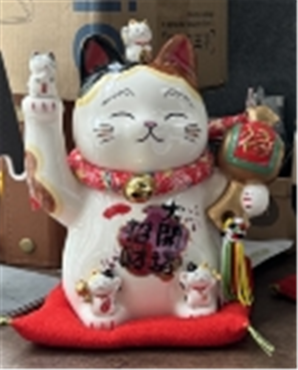 0119gz332-招財貓-彩繪福槌招財貓存錢罐（B18）