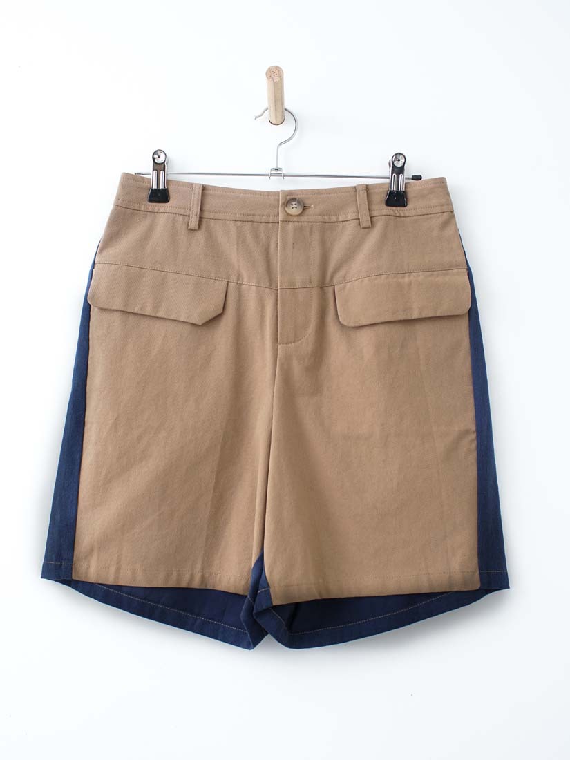 拚色設計感休閒短褲(2色)