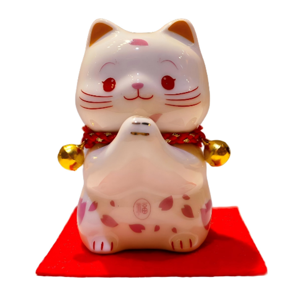 0119gz369-招財貓-彩繪迷你櫻花祈願招財貓（B55）