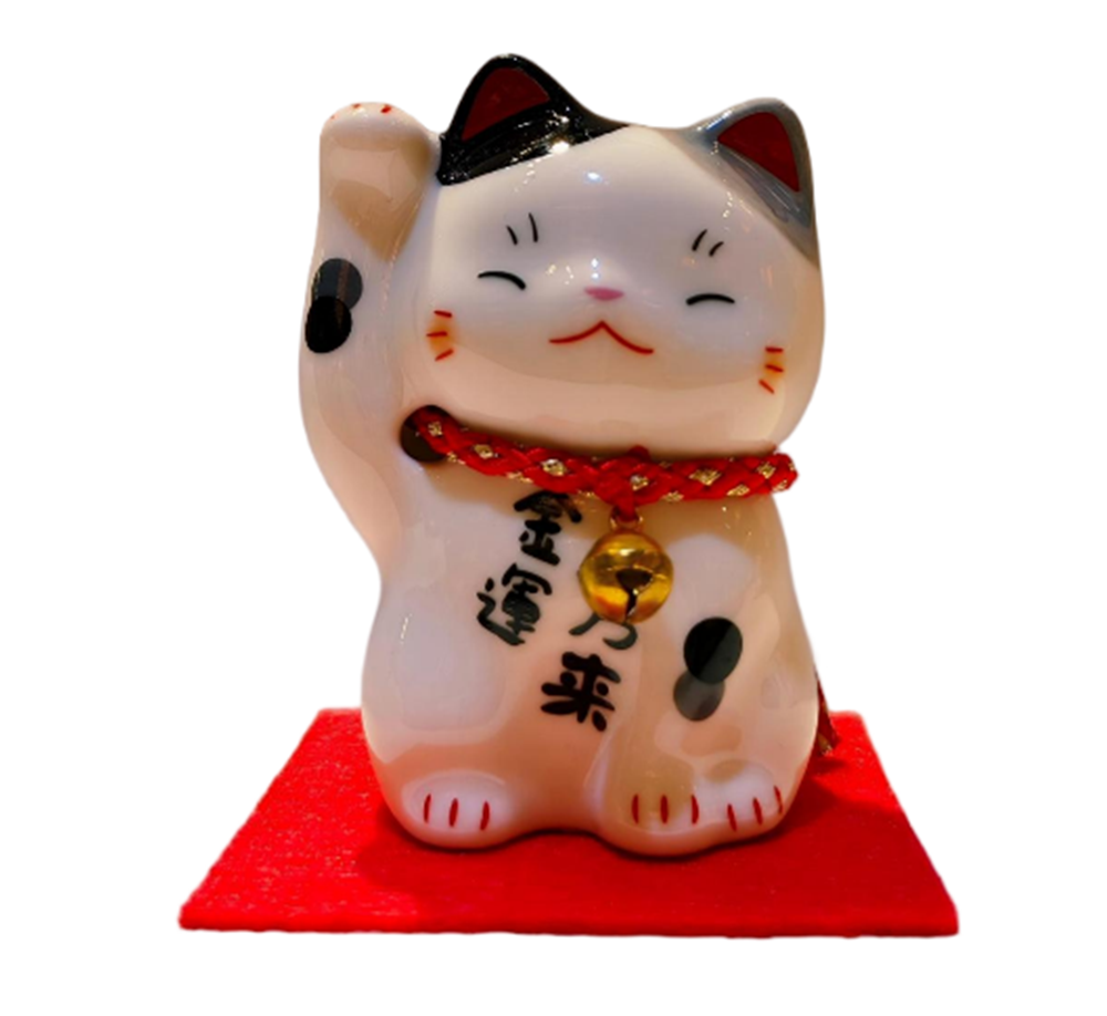 0119gz371-招財貓-彩繪迷你金運萬來招財貓（舉右手）（B57）