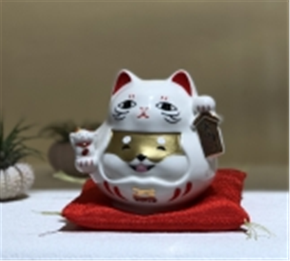 0119gz377-招財貓-彩繪柴犬萬兩貓組合招財貓（B63）