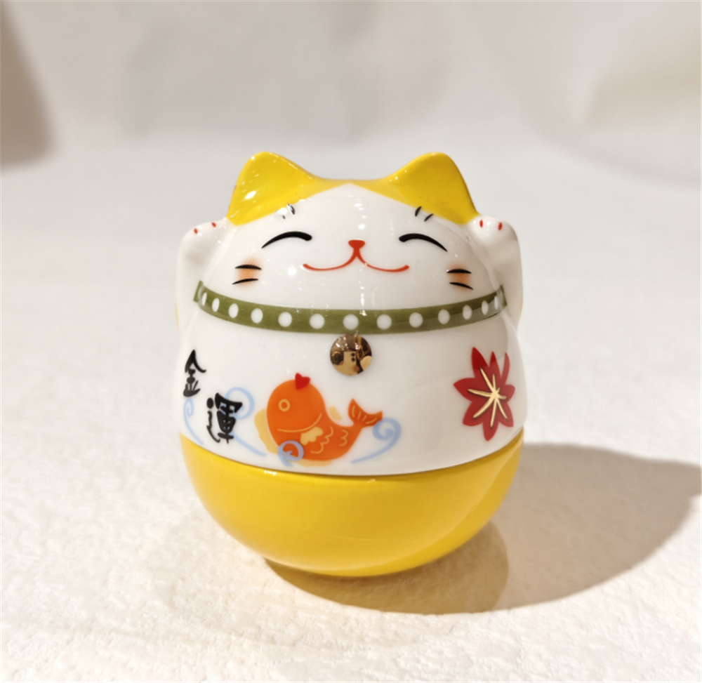 0119gz338-招財貓-彩繪金運不倒翁（小）（B24）