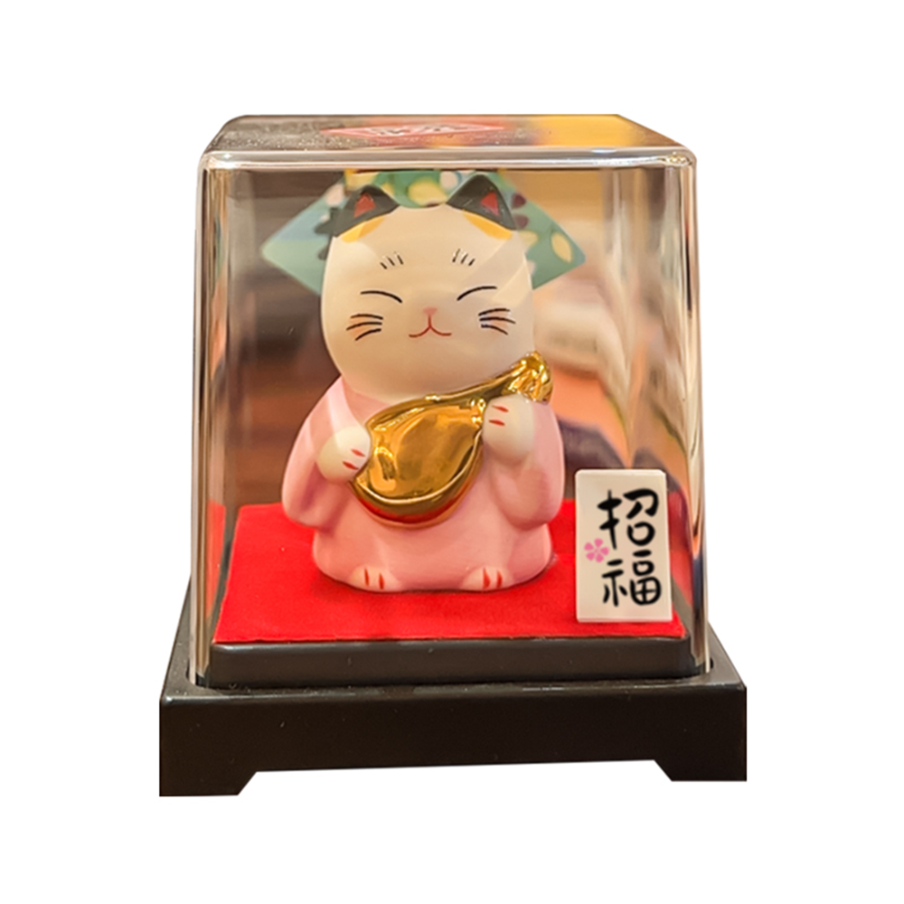 0119gz345-招財貓-彩繪辯才天福神招財貓（盒子貓）（B31）