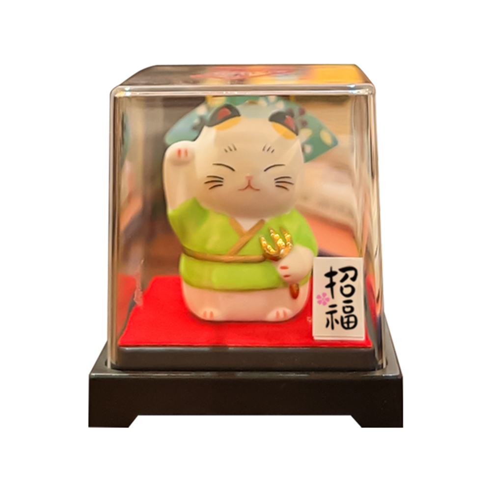 0119gz346-招財貓-彩繪毘沙門天福神招財貓（盒子貓）（B32）