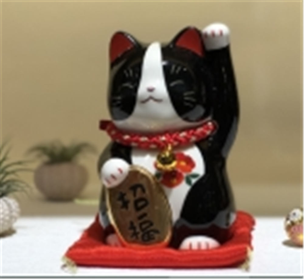 0119gz349-招財貓-彩繪黑白招福招財貓（B35）