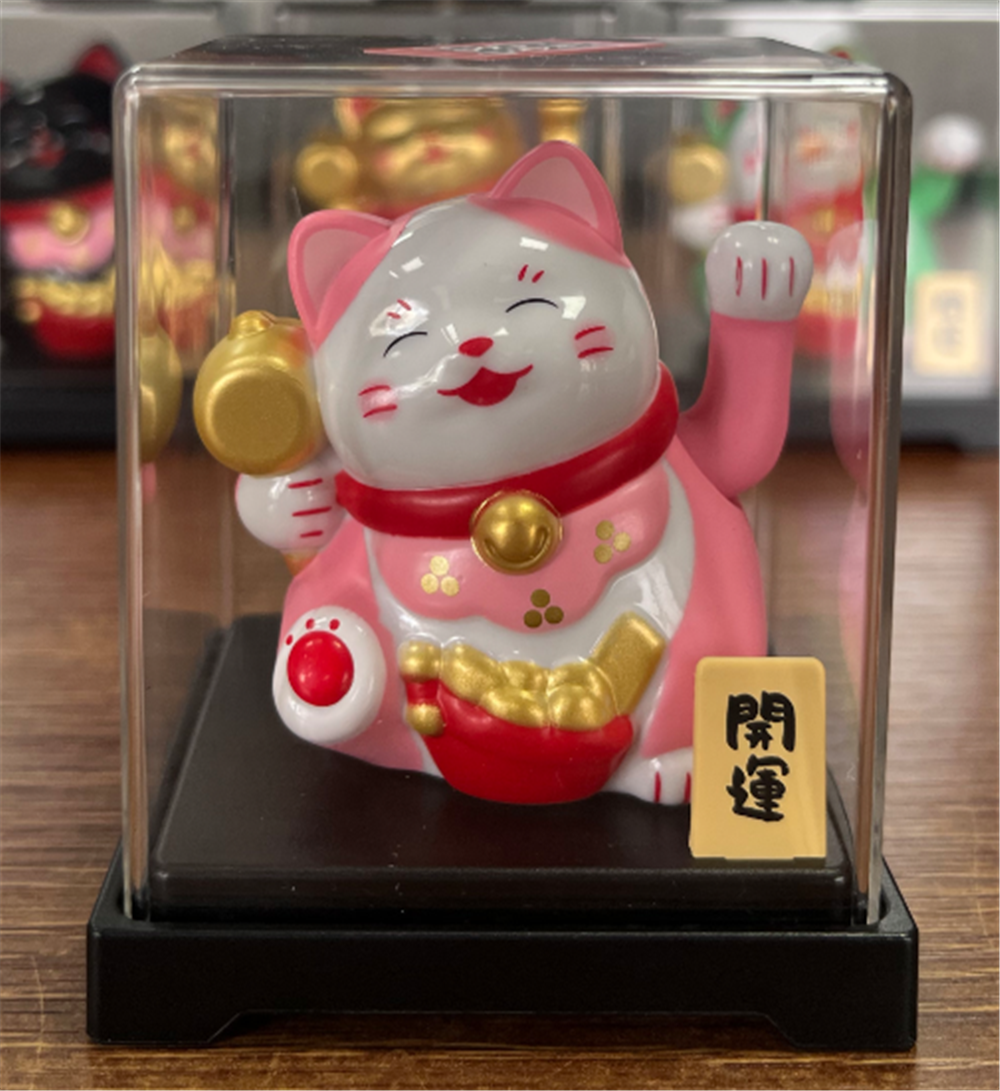 0119gz403-招財貓-太陽能搖手‖福槌•粉（B89）
