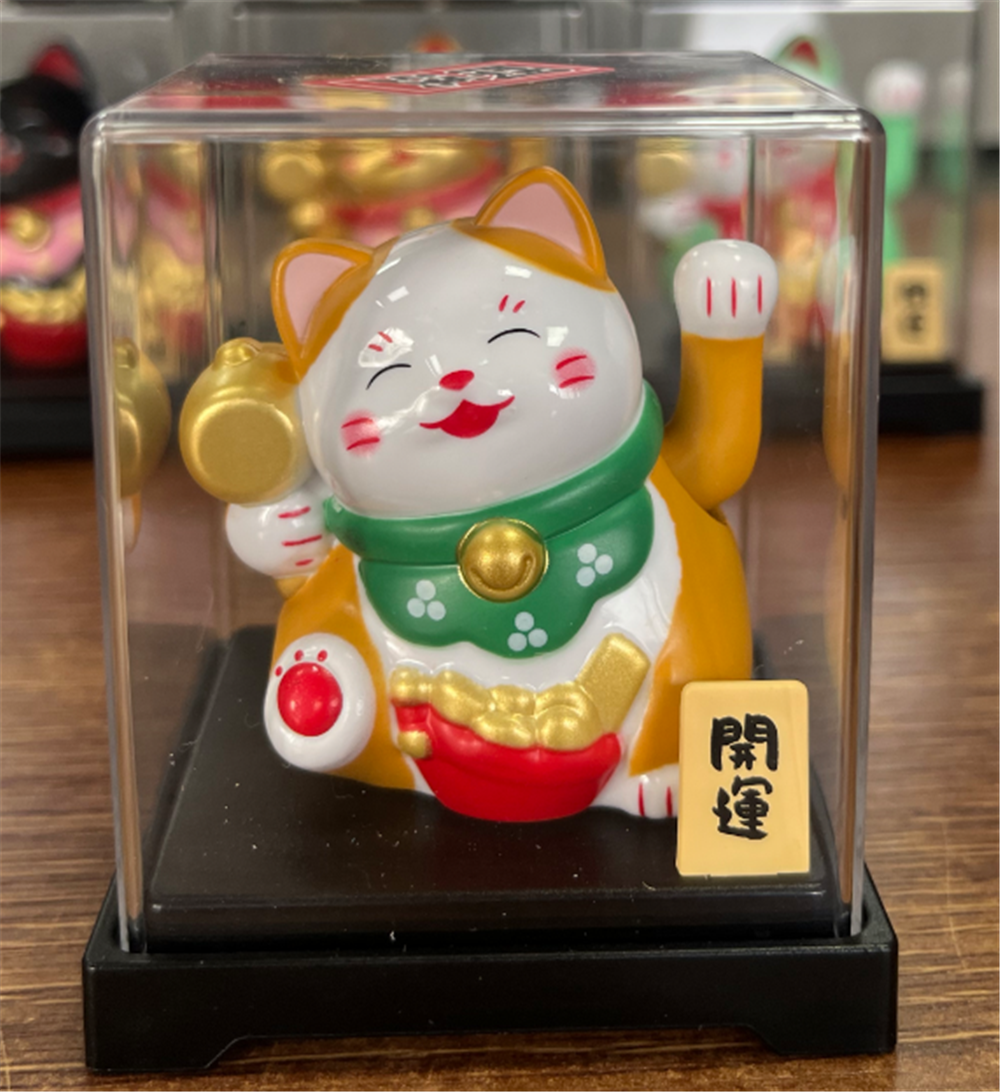 0119gz404-招財貓-太陽能搖手‖福槌•棕（B90）