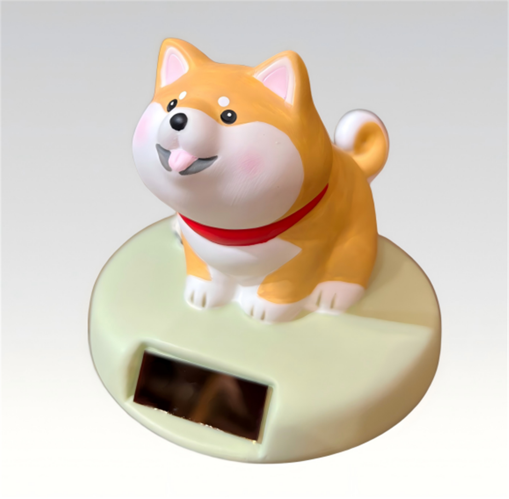 0119gz415-招財貓-太陽能柴犬·茶（B101）