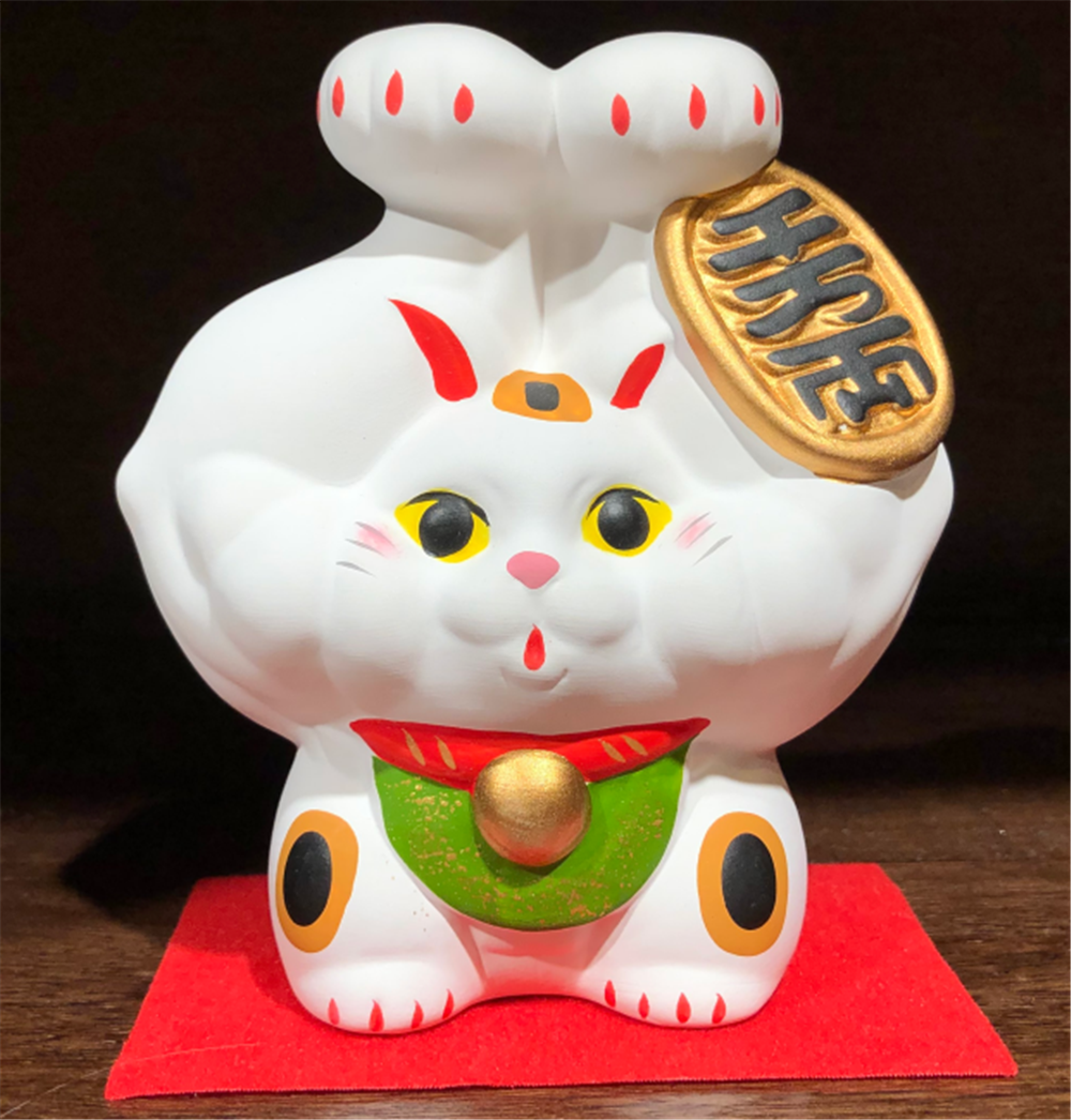 0119gz426-招財貓-白 巨臂千萬兩來財•舉雙手（B112）