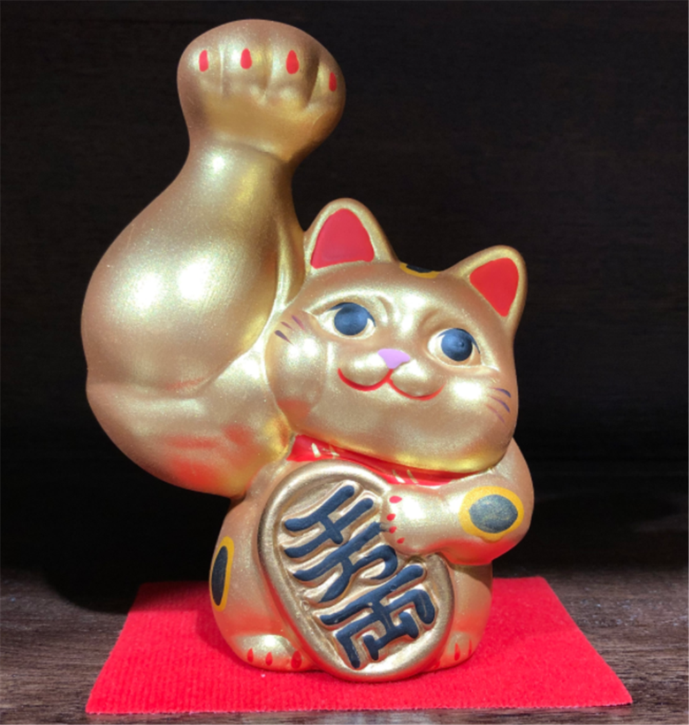 0119gz427-招財貓-5寸金巨臂招財貓•舉右手（B113）