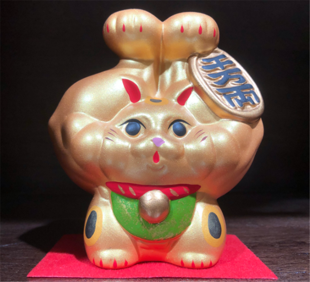 0119gz429-招財貓-5寸金巨臂招財貓•舉雙手（B115）