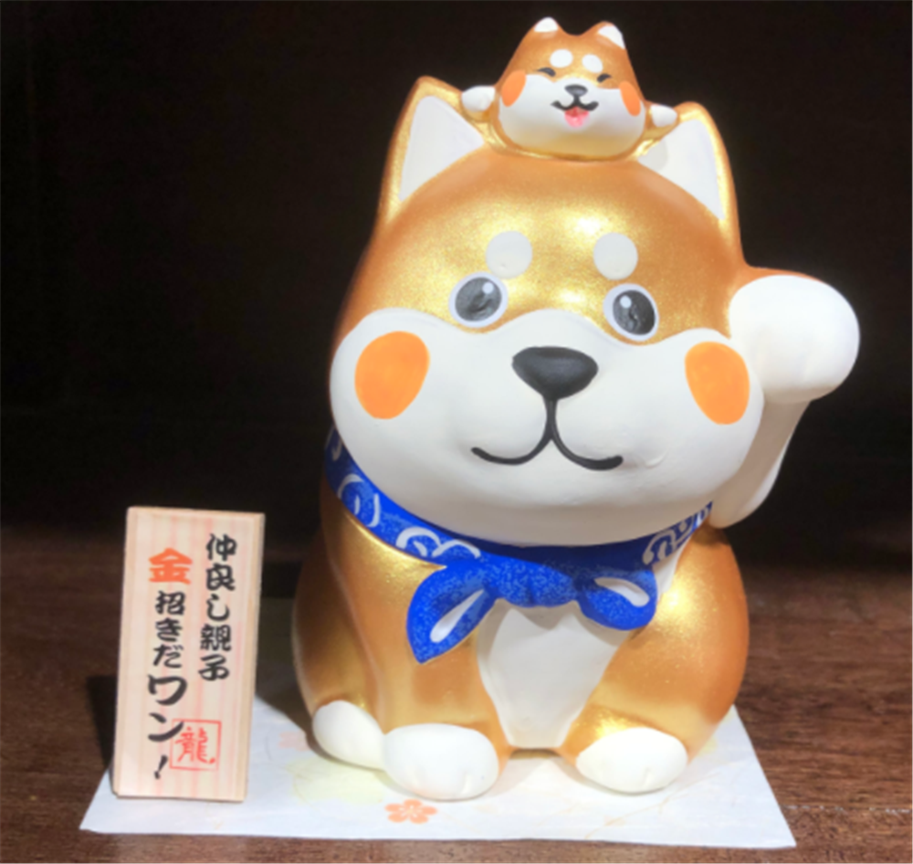 0119gz444-招財貓-親子幸運存錢罐（金）（B130）