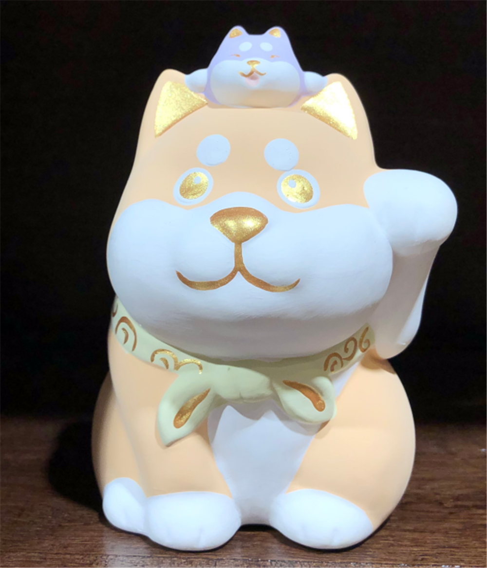 0119gz445-招財貓-親子幸運存錢罐（黃）（B131）