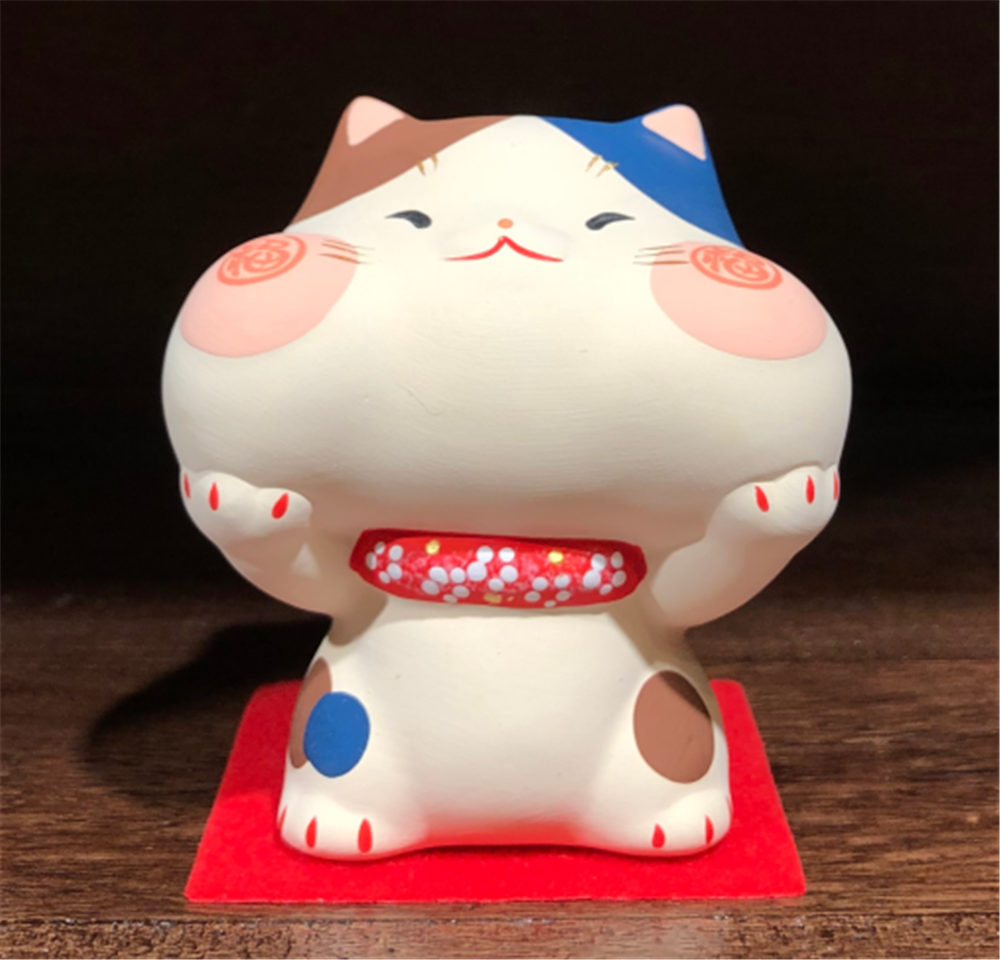 0119gz446-招財貓-福氣快樂貓 •三色（B132）