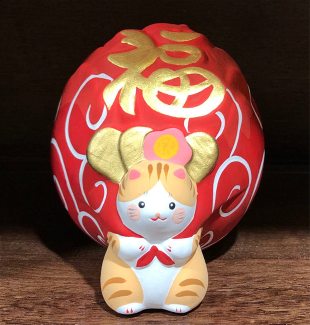 0119gz452-招財貓-金福幸運貓 •紅（B138）