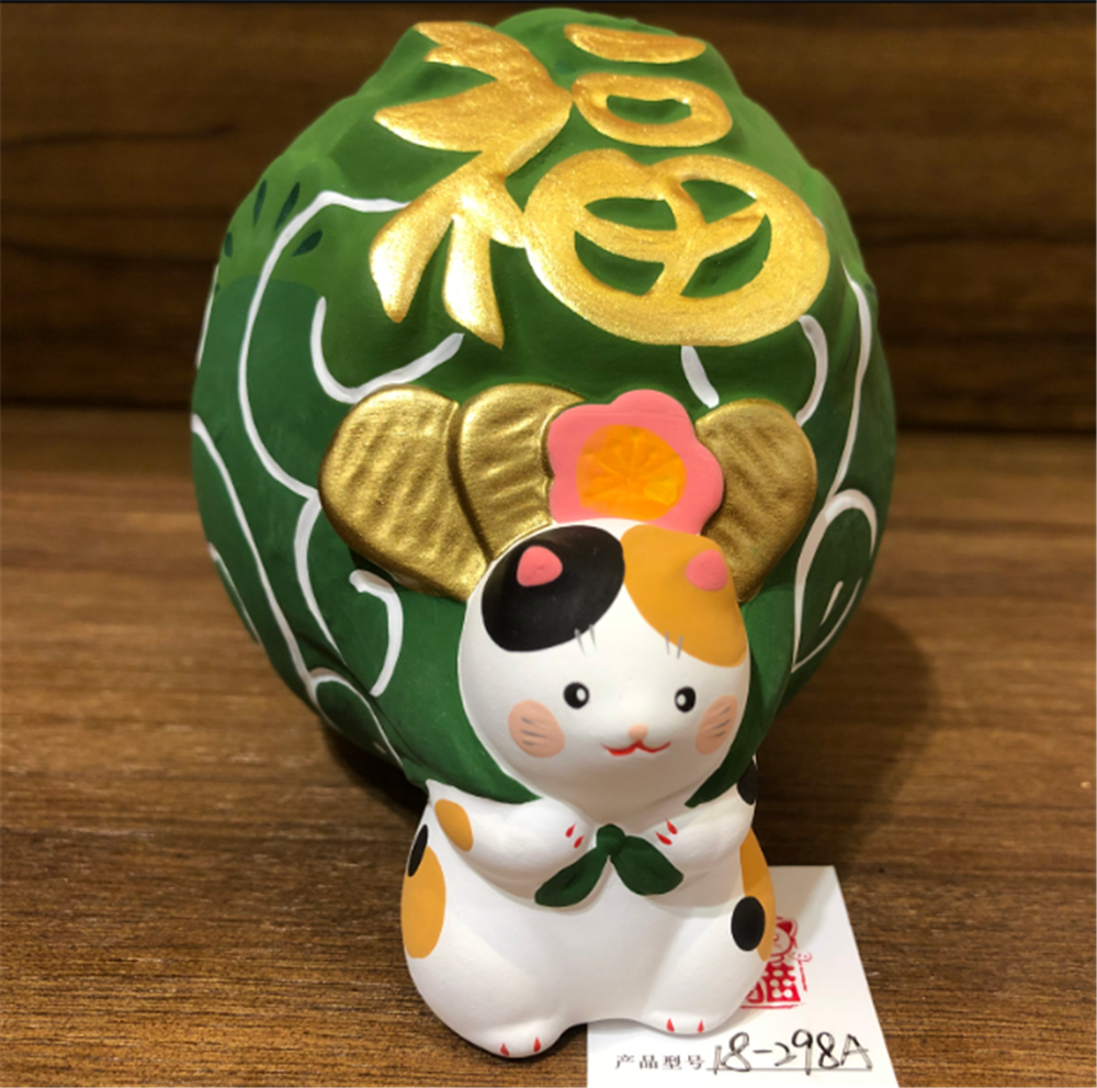 0119gz453-招財貓-金福幸運貓 •綠（B139）