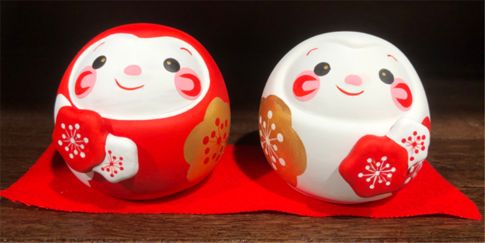 0119gz461-招財貓-大招福萬來紅白套組 •達摩（B147）