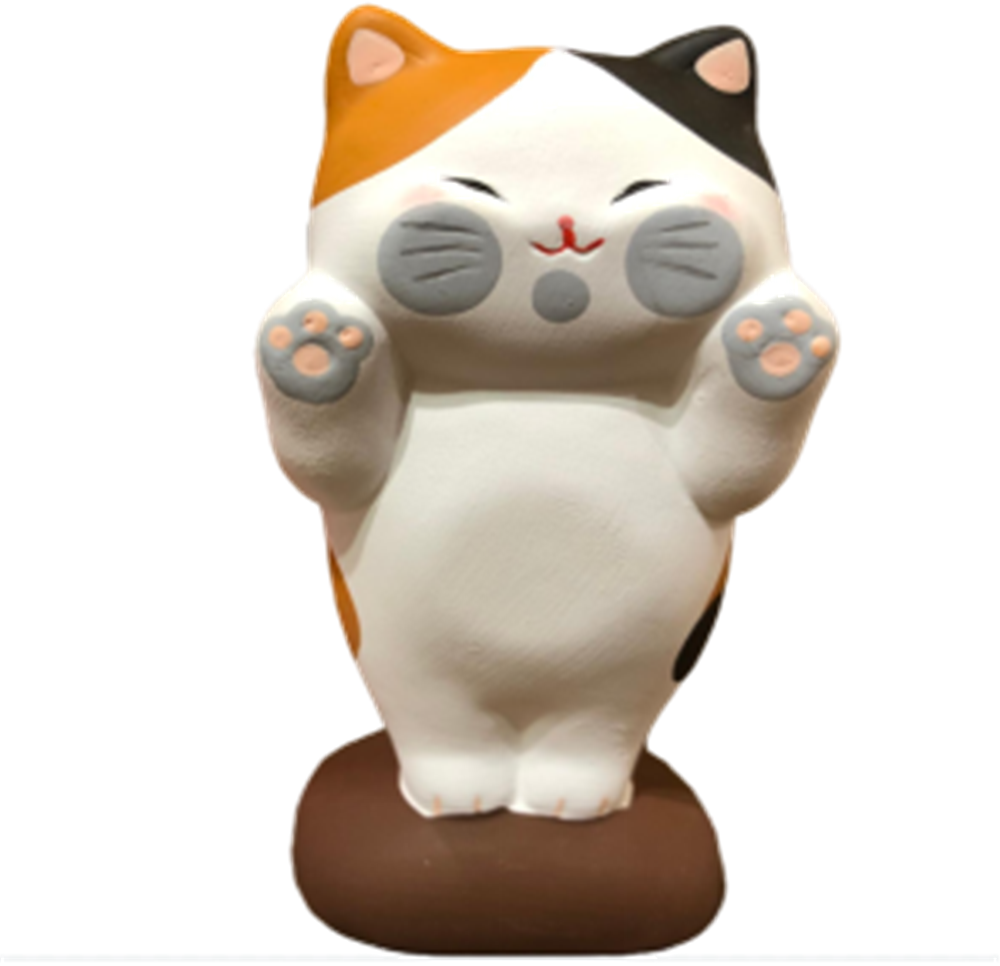 0119gz465-招財貓-小趴窗來財貓（三色）（B151）