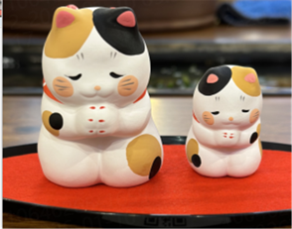 0119gz468-招財貓-愜意酣睡母子貓（B154）