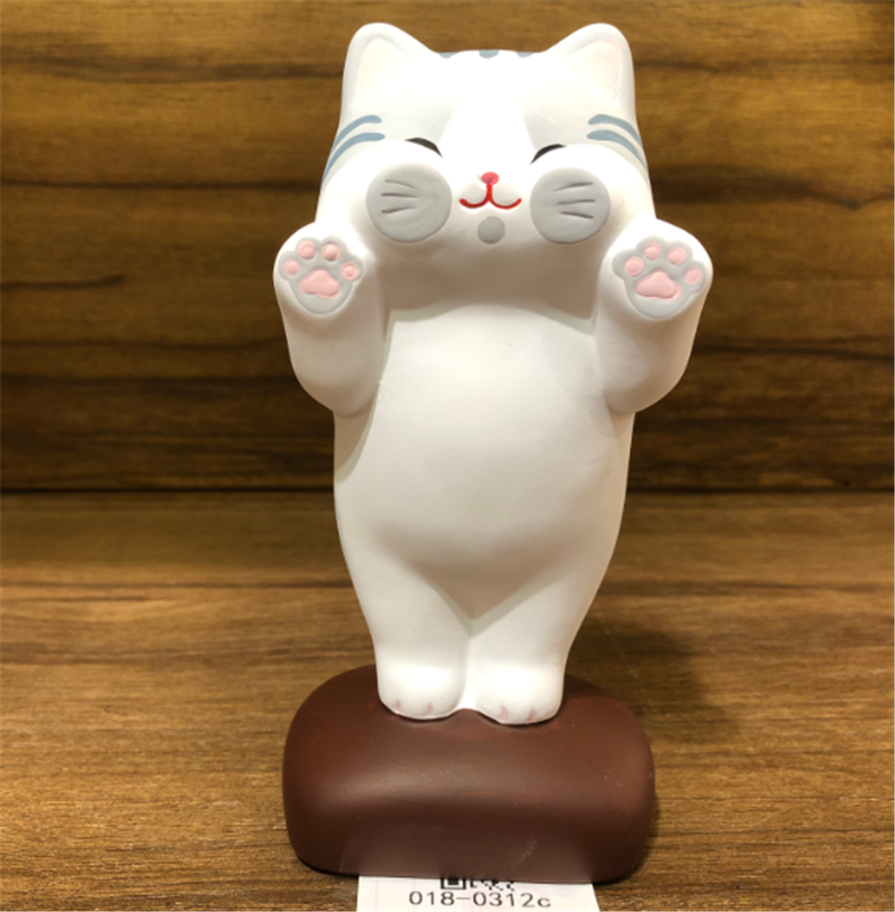 0119gz472-招財貓-大趴窗來財貓（灰）（B158）