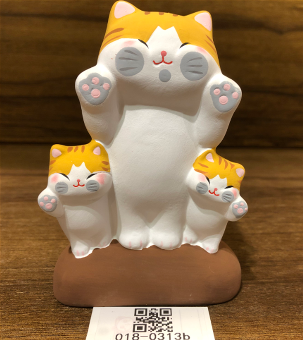 0119gz475-招財貓-親子趴窗來財貓（黃）（B161）