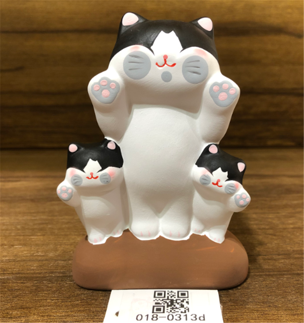 0119gz477-招財貓-親子趴窗來財貓（黑）（B163）